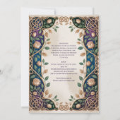 Invitation de mariage médiéval celtique bijou or (Dos)