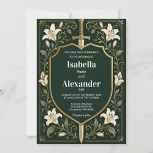 Invitation de mariage médiéval Épée & Bouclier