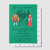 Invitation de mariage médiéval fantastique vert en (Décalage (Invitation))
