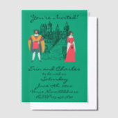 Invitation de mariage médiéval fantastique vert en (Compenser)