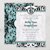 Invitation de mariage Médiéval Renaissance Damas (Devant / Derrière)