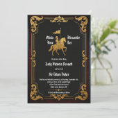 Invitation de mariage médiéval royal de joute (Debout devant)