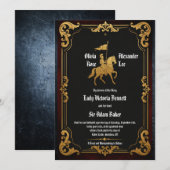 Invitation de mariage médiéval royal de joute (Devant / Derrière)