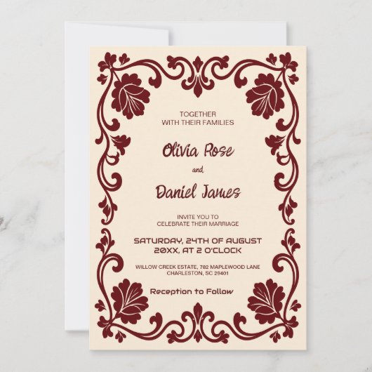 Invitation de mariage médiéval royal élégant (Devant)