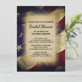 Invitation de mariage militaire américain drapeau (Debout devant)