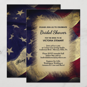 Invitation de mariage militaire américain drapeau
