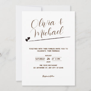 Invitation de mariage mimaliste, élégante