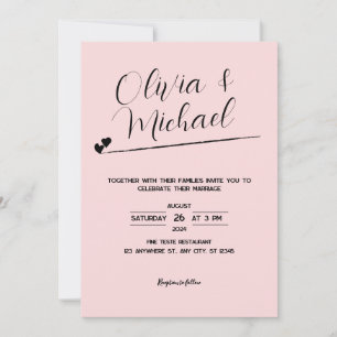 Invitation de mariage mimaliste, élégante