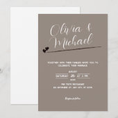 Invitation de mariage mimaliste, élégante (Devant / Derrière)