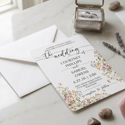 Invitation de mariage minimal élégant