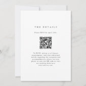 Invitation de mariage minimale avec code QR Fleur (Dos)