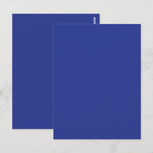 Invitation de mariage minimale en bleu profond (Devant / Derrière)