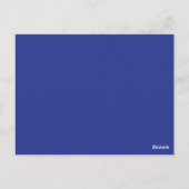 Invitation de mariage minimale en bleu profond (Dos)