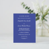Invitation de mariage minimale en bleu profond (Debout devant)