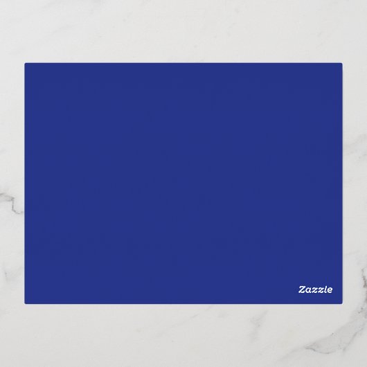 Invitation de mariage minimale en bleu profond (Verso)