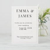 Invitation de mariage minimaliste (Debout devant)
