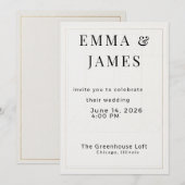 Invitation de mariage minimaliste (Devant / Derrière)