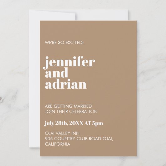Invitation de mariage minimaliste (Devant)