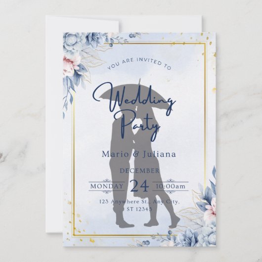 invitation de mariage minimaliste (Devant)