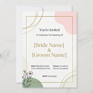 Invitation de mariage minimaliste
