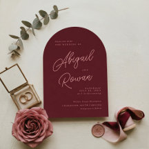 Invitation de mariage minimaliste arched vin profo