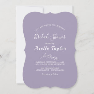 Invitation de mariage minimaliste aux feuilles et
