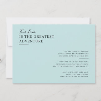 Invitation de mariage minimaliste bleue