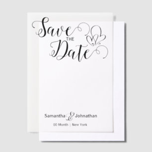 Invitation de mariage minimaliste calligraphie Ove
