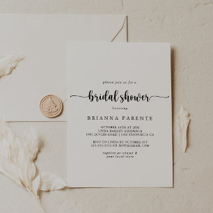 Invitation de mariage minimaliste calligraphiée po