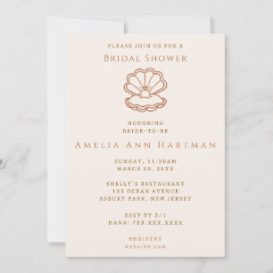 Invitation de mariage minimaliste coquillages
