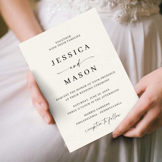 Invitation de mariage minimaliste élégance classiq