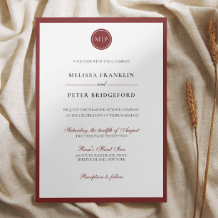 Invitation de mariage minimaliste en Bourgogne