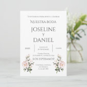 Invitation de mariage minimaliste en espagnol (Debout devant)