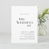 Invitation de mariage minimaliste et chic (Debout devant)