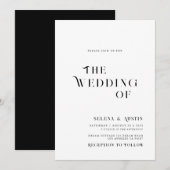 Invitation de mariage minimaliste et chic (Devant / Derrière)