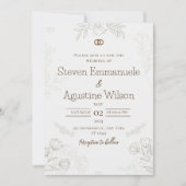 Invitation de mariage minimaliste et élégante (Devant)