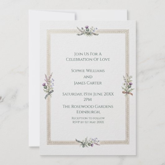 Invitation de mariage minimaliste Heather (Devant)