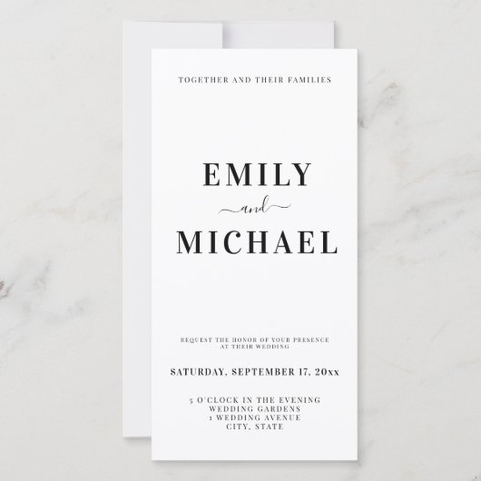 Invitation de mariage minimaliste moderne (Devant)