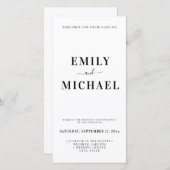 Invitation de mariage minimaliste moderne (Devant / Derrière)