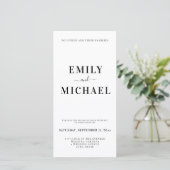 Invitation de mariage minimaliste moderne (Debout devant)