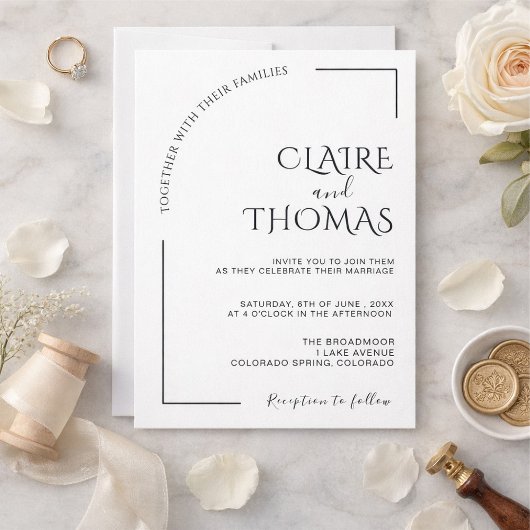 Invitation de mariage minimaliste moderne