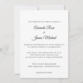 invitation de mariage minimaliste moderne