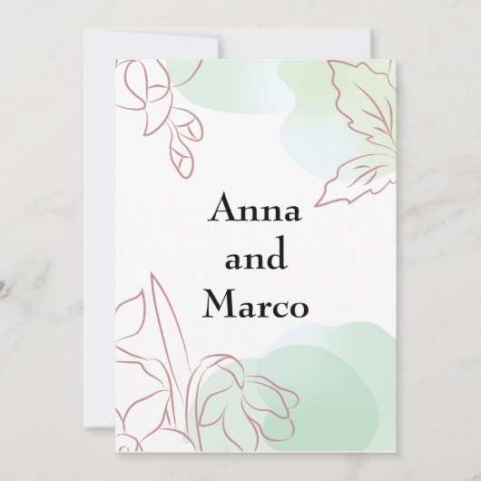 Invitation de mariage minimaliste moderne (Devant)