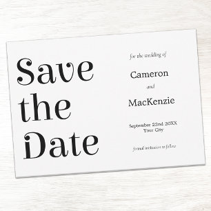 Invitation de mariage minimaliste moderne à conser