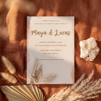 Invitation de mariage minimaliste moderne boho en