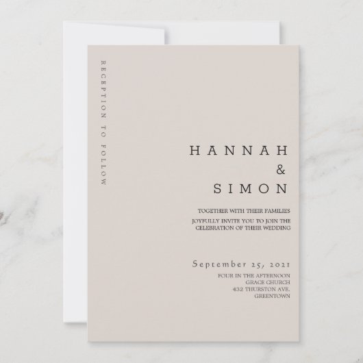 Invitation de mariage minimaliste moderne d'automn (Devant)