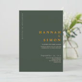 Invitation de mariage minimaliste moderne d'automn (Debout devant)