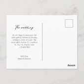 Invitation de mariage minimaliste moderne simple (Dos)