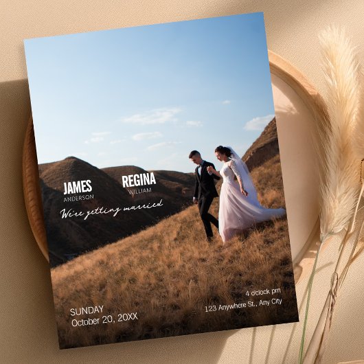 Invitation de mariage minimaliste moderne simple