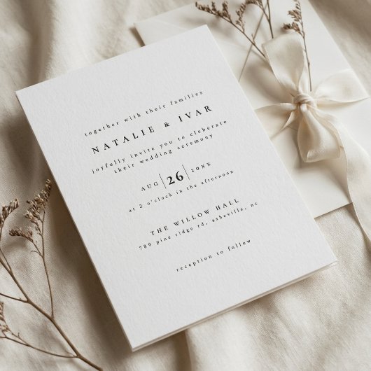Invitation de mariage minimaliste moderne simple